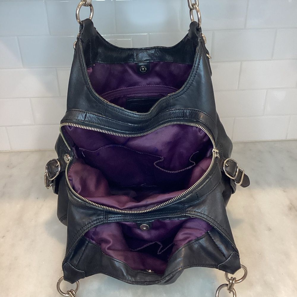 Coach Bag Purse Handbag Leather Maggie Mia Black Hobo Shoulder Bag Pocketbook #1 - Picture 11 of 15